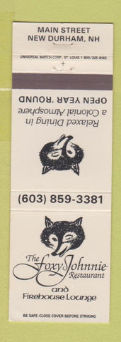 Matchbook Cover - Foxy Johnnie Restaurant New Durham NH