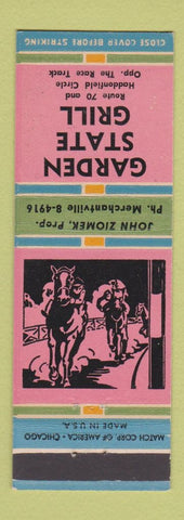 Matchbook Cover - Garden State Grill John Ziomek Merchantville? NJ?