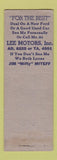 Matchbook Cover - Lee Motors Ford Toledo OH Jim Miteff WEAR