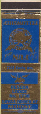 Matchbook Cover - Matchbook Cover Moose Lodge Reseda CA