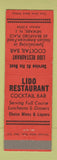 Matchbook Cover - Lido Restaurant Newark NJ