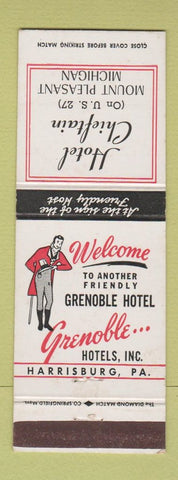 Matchbook Cover - Hotel Chieftain Mount Pleasant MI Grenoble