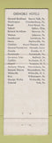 Matchbook Cover - Hotel Chieftain Mount Pleasant MI Grenoble