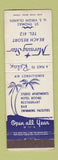 Matchbook Cover - Morning Star Beach Resort St Thomas US Virgin Islands