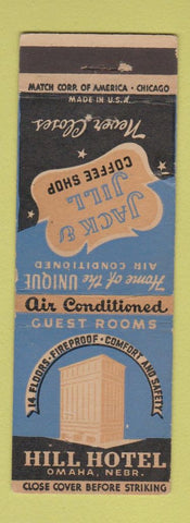 Matchbook Cover - Hill Hotel Omaha NE WEAR
