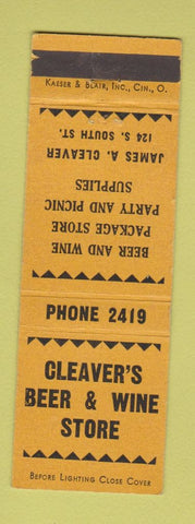Matchbook Cover - Cleavers Beer Wine Store