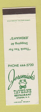 Matchbook Cover - Jeremiah's Taverne Restaurant Littleton NH