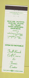 Matchbook Cover - Trull Brook Golf Course Tennis Center Tewksbury MA