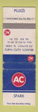 Matchbook Cover - AC Spark Plugs Bruno's WORN