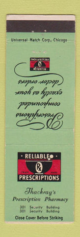Matchbook Cover - Thackray's Drug Store