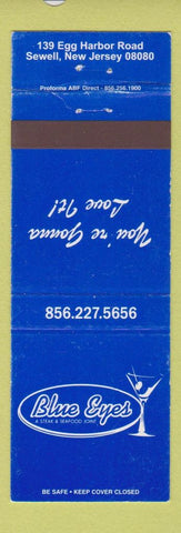 Matchbook Cover - Blue Eyes Steak Seafood Sewell NJ