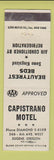 Matchbook Cover - Capistrano Motel Eugene OR