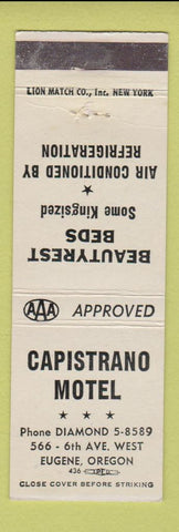 Matchbook Cover - Capistrano Motel Eugene OR