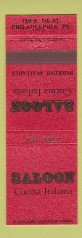 Matchbook Cover - Saloon Cucina Italiana Philadelphia PA