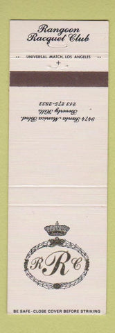 Matchbook Cover - Rangoon Racquet Club Beverly Hills CA