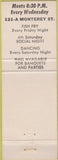 Matchbook Cover - Matchbook Cover Moose Lodge Salinas CA pink
