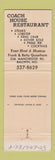 Matchbook Cover - Coach House Restaurant Ballwin MO