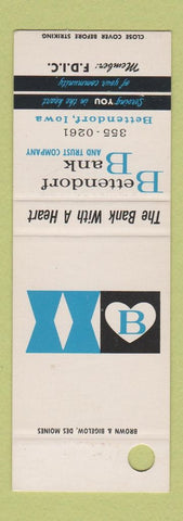 Matchbook Cover - Bettendorf Bank IA SAMPLE