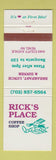 Matchbook Cover - Rick's Place Coffee Shop Reno NV