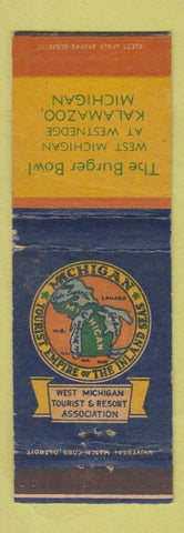 Matchbook Cover - Burger Bowl Kalamazoo MI WEAR