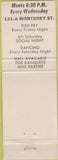 Matchbook Cover - Matchbook Cover Moose Lodge Salinas CA yellow