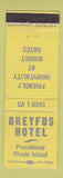 Matchbook Cover - Dreyfus Hotel Providence RI WEAR
