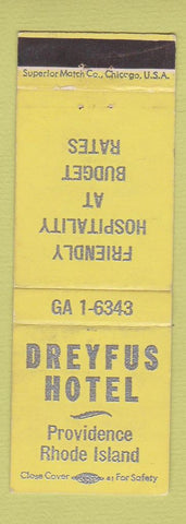 Matchbook Cover - Dreyfus Hotel Providence RI WEAR