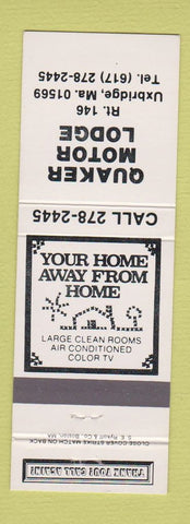 Matchbook Cover - Quaker Motor Lodge Uxbridge MA