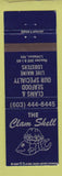 Matchbook Cover - The Clam Shell Littleton NH