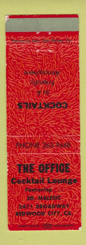 Matchbook Cover - The Office Bar Redwood City CA