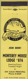 Matchbook Cover - Matchbook Cover Moose Lodge Monterey CA