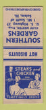 Matchbook Cover - Southern Gardens Salem IL BOBTAIL