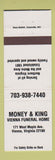 Matchbook Cover - Money & King Vienna Funeral Home Vienna VA