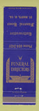 Matchbook Cover - Ruttencutter Funeral Home St Marys WV