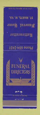 Matchbook Cover - Ruttencutter Funeral Home St Marys WV