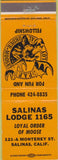 Matchbook Cover - Matchbook Cover Moose Lodge Salinas CA orange