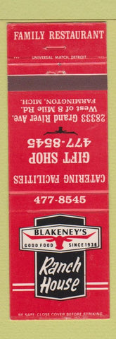 Matchbook Cover - Blakeney's Ranch House Farmington MI