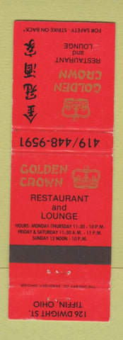 Matchbook Cover - Golden Crown Chinese Restaurant Tiffin OH