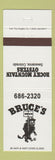 Matchbook Cover - Bruce's Rock Mountain Oysters Severance Colorado