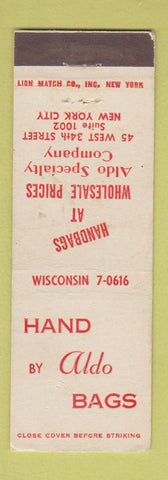 Matchbook Cover - Aldo Handbags purses New York City