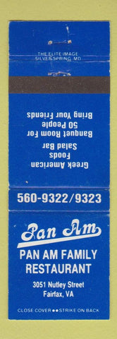 Matchbook Cover - Pan Am Restaurant Fairfax VA WEAR