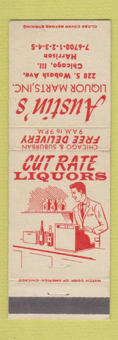 Matchbook Cover - Austin's Liquor Marts Chicago IL