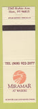 Matchbook Cover - Miramar Waikiki Honolulu Hawaii