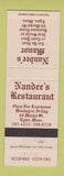 Matchbook Cover - Nandee's Restaurant Manor Lynn MA WORN