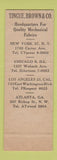 Matchbook Cover - Tingue Brown Mechanical Fabric New Yrok cIty WEAR