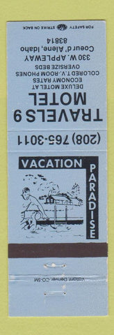 Matchbook Cover - Travelers 9 Motel Coeur D' Alene ID