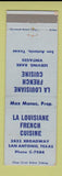 Matchbook Cover - La Louisiane French Restaurant San Antonio TX