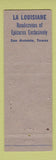 Matchbook Cover - La Louisiane French Restaurant San Antonio TX