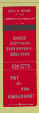Matchbook Cover - Pot n Pan Restaurant Des Plaines IL
