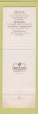 Matchbook Cover - Vance Hotels Motor Inns Seattle Spokane WA Honolulu
